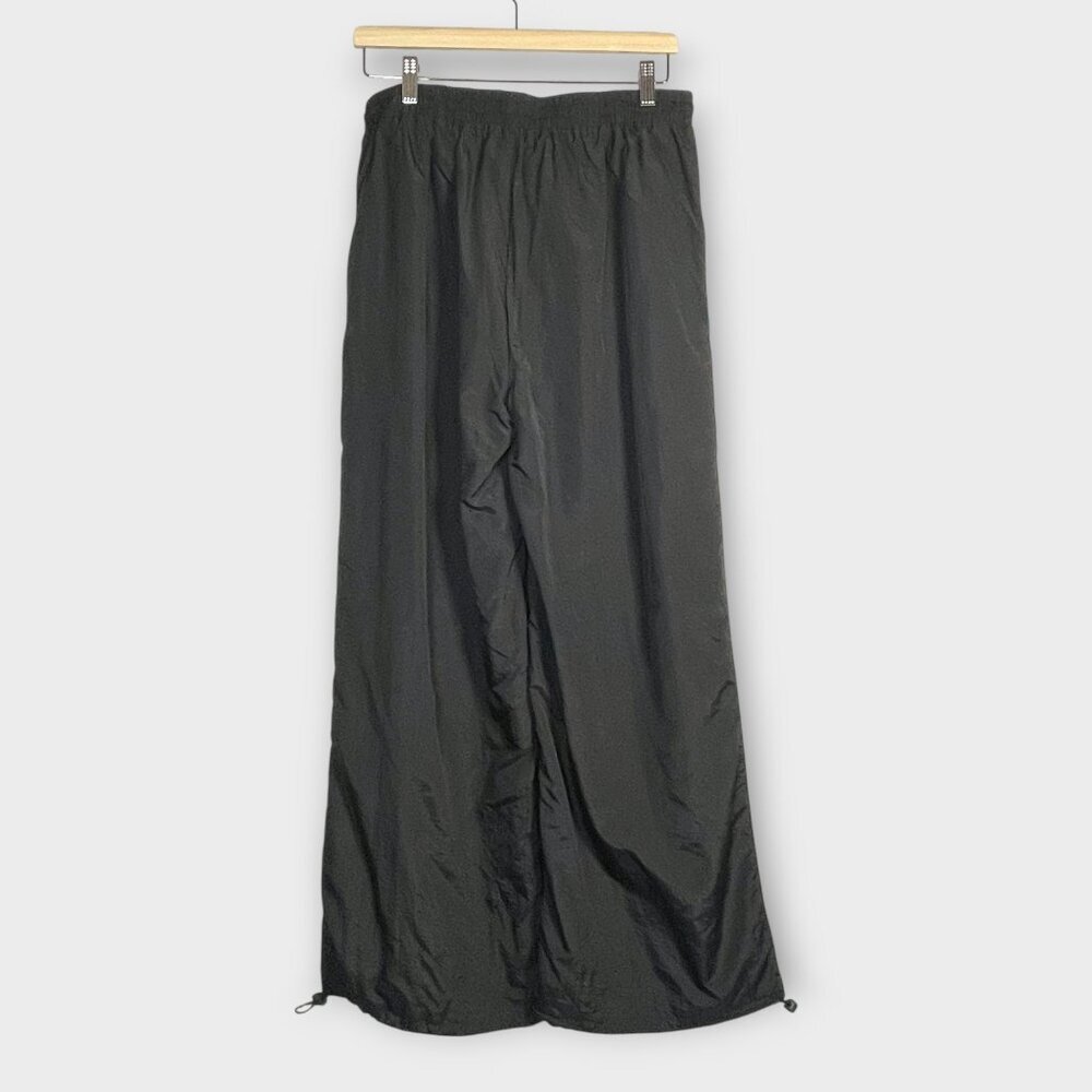 Black Baggy Track Joggers Womans XL Pockets Drawstrings at Waist and Ankles Y2K - Picture 5 of 12